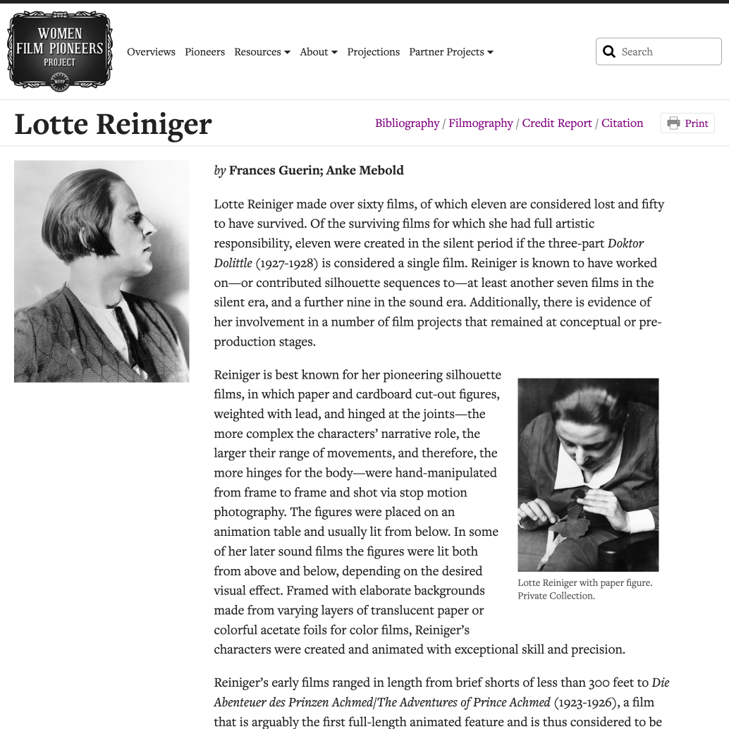 Women Film Pioneers Project